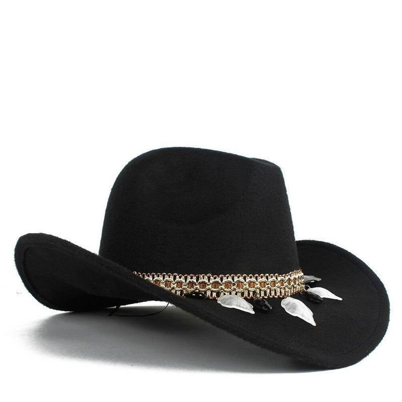 Chapeau De Cowboy Rond Noir